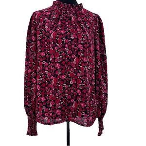 Sheer Whimsigoth Black Floral Dark Romantic Fairy Grunge Goth Blouse Large